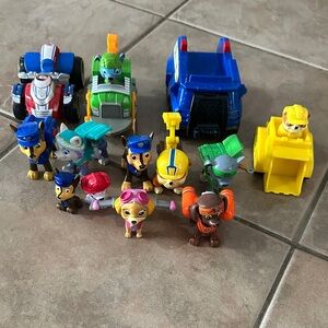 Paw Patrol Action Figures and Vehicles - Blue, Yellow, Green
